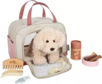 Small Foot Design Pl&uuml;schhund mit Tasche und Pflege-Set, rosa (12838)