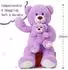 LuxusKollektion Teddybär XXL 100cm mit Kleinbär, lila, 2er Set