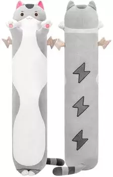 LuxusKollektion Lange Katze Kuscheltier grau 70cm