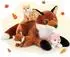 LuxusKollektion Fuchs Kuscheltier XXL 55cm mit 3 Babys, dunkelbraun-weiß, 4er-Set