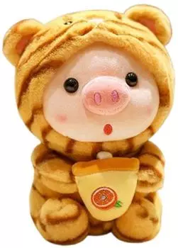 Gerster Schwein Pl&uuml;schtier mit Bubble Tea Cup, 25cm