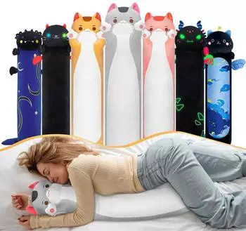 LuxusKollektion Katze Pl&uuml;schtier Kissen hellgrau, 50CM