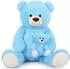 LuxusKollektion Teddybär XXL 100cm mit kleinem Bären, blau, 2er-Set