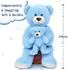 LuxusKollektion Teddybär XXL 100cm mit kleinem Bären, blau, 2er-Set