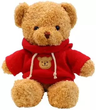 LuxusKollektion Teddyb&auml;r mit Kapuze, rot, 50cm
