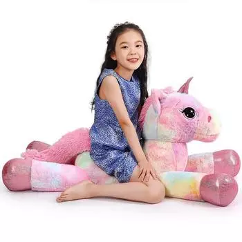 LuxusKollektion Einhorn Pl&uuml;schtier Regenbogen lila 110cm