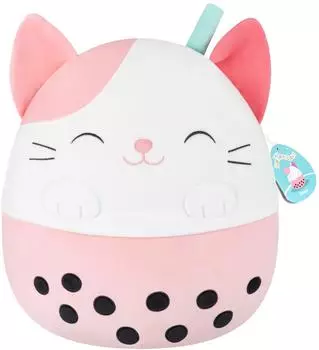 Jazwares Roxy the Pink Calico Cat Boba Tea, 16"