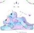 LuxusKollektion Einhorn Kuscheltier XXL 110cm, bunt-blau