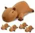 LuxusKollektion Capybara Plüschtier mit 4 Babys, Plüschkissen (22x50cm)