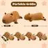 LuxusKollektion Capybara Plüschtier mit 4 Babys, Plüschkissen (22x50cm)