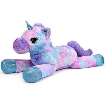 Gerster Einhorn Pl&uuml;schtier Regenbogen, lila/blau, 80cm