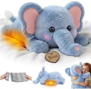 LuxusKollektion Gewichtetes Elefanten-Pl&uuml;schtier, heizbar/k&uuml;hlbar, 2,3kg, 58,4cm
