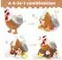 LuxusKollektion Riesen Huhn Kuscheltier XXL mit 3 Küken und 2 Eiern, grau-braun (37cm)