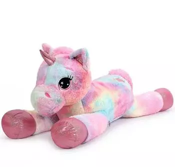 LuxusKollektion Einhorn Kuscheltier rosa/lila, 80cm