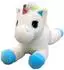 Gerster Einhorn Kuscheltier Plüsch, weiß/blau, 40cm