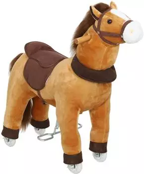 AIYAPLAY Spielpferd zum Reiten mit Sattel Rollen, 75 cm