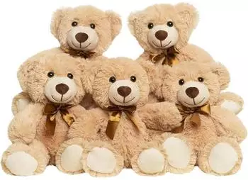 Gerster Teddyb&auml;r Pl&uuml;schtier khaki 34cm, 5er-Set
