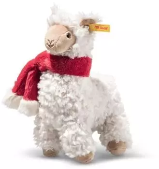Steiff Kuscheltier Leandro Lama Christmas 19 cm wei&szlig;