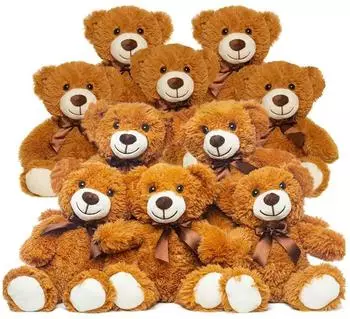 LuxusKollektion Teddyb&auml;r Pl&uuml;schtier braun 13,5 Zoll (10er-Pack)
