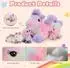Gerster Einhorn Kuscheltier XXL 50cm, 3 Babys, leuchtet im Dunkeln, lila-rosa