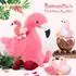 LuxusKollektion Flamingo Plüschtier sitzend mit 4 Babys im Bauch, rosa, 45cm