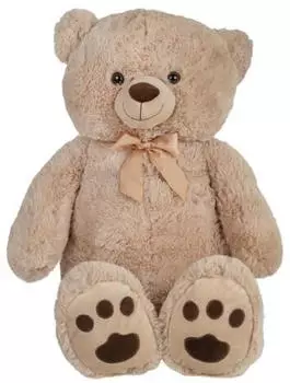 Idena Teddyb&auml;r mit Schleife, beige, 90cm (40403)
