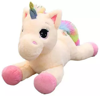 Gerster Einhorn Kuscheltier beige/rosa, 60cm