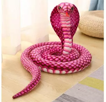 LuxusKollektion Schlange Kuscheltier, 170cm, rosa