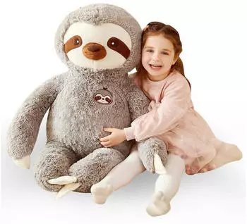Gerster Faultier Kuscheltier 78cm, grau (LuxusKollektion)