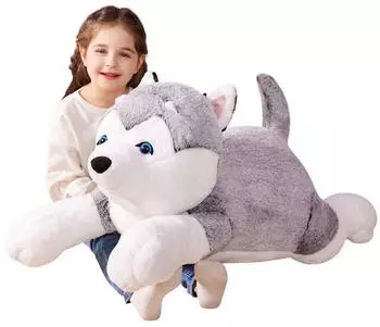 Gerster Riesen Husky Plüschtier, weich, 78cm