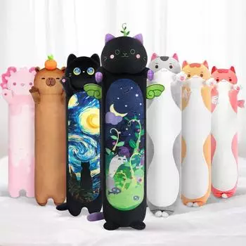 LuxusKollektion Kawaii Katze Pl&uuml;schtier Wurfkissen, minze, 90cm