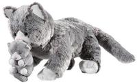 heunec Katzenmami mit Baby Misanimo Kuscheltier grau
