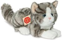 Teddy-Hermann - Katze liegend grau, 20 cm