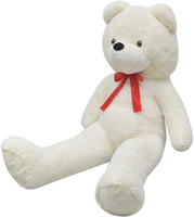 vidaXL Teddyb&auml;r Kuscheltier Pl&uuml;sch Wei&szlig; 242 cm