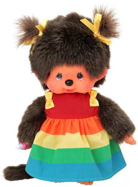 Sekiguchi Monchhichi Regenbogen Mädchen mit Kleid 20 cm