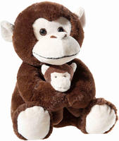 Heunec Kuscheltier "Misanimo, Affe mit Baby, 25 cm"
