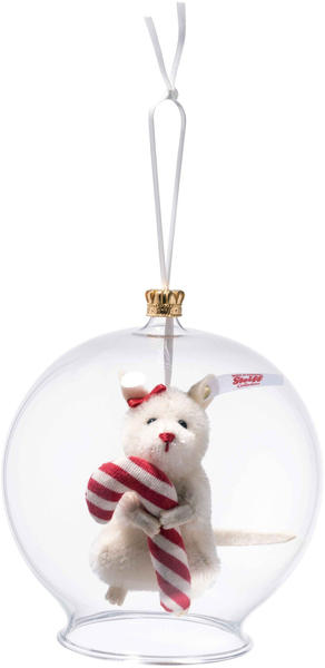 Steiff Teddybären & Kuscheltiere - Limitierte Teddybären - Candy Cane Maus in Glaskugel Ornament (006296)