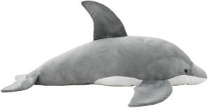 vidaXL Dolphin Cuddly Toy Plush Grey