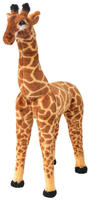 vidaXL Pl&uuml;schtier Giraffe Stehend Pl&uuml;sch Braun und Gelb XXL