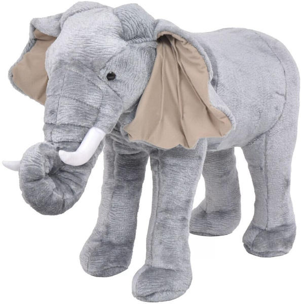 vidaXL Standing Plush Toy Elephant Grey XXL