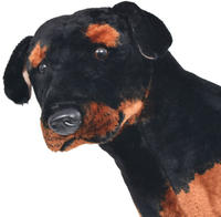 vidaXL Pl&uuml;schtier Hund Rottweiler Stehend Pl&uuml;sch Schwarz und Braun XXL