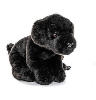 UNI-TOYS Labrador Welpe mit Leine 23cm schwarz