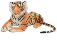 vidaXL Tiger Kuscheltier Pl&uuml;sch Braun XXL
