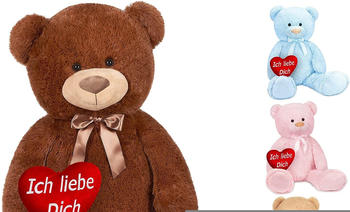 Brubaker Teddybär XXL 100cm mit Herz "Ich liebe dich" braun