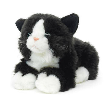 UNI-TOYS Katze 20cm schwarz/weiß