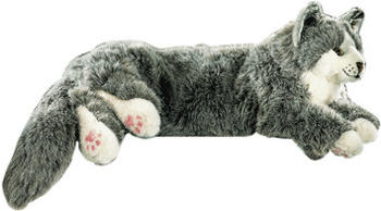 Kösener Maine Coon Katze grau liegend 74 cm