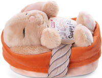 Nici Kuscheltier "Sleeping Pets GREEN, Hase 12 cm" schlafend im K&ouml;rbchen