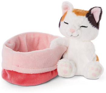 NICI Sleeping Kitties Katze 12 cm creme rosa/rot (48085)