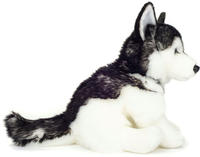 Teddy Hermann Kuscheltier "Husky 30 cm, schwarz/wei&szlig;" zum Teil aus recyceltem