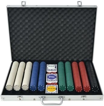vidaXL Poker Set mit 1.000 Chips Aluminium (80181)